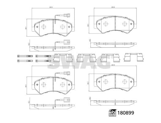 Brake Pad Set, disc brake - 33 10 7998 SWAG
